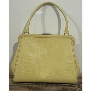 Banana Republic Purse 100% Cow Leather Yellow Satchel Handbag Vintage